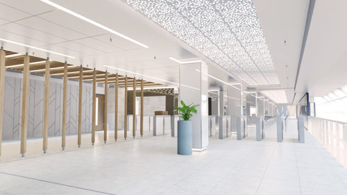 3D image of plan for new security checkpoint